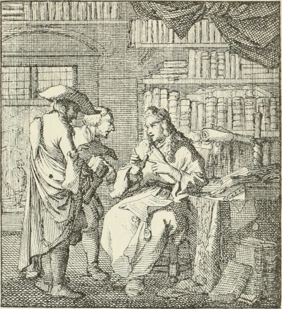 An illustration from Het menselyk bedryf, 1694, leaf 184