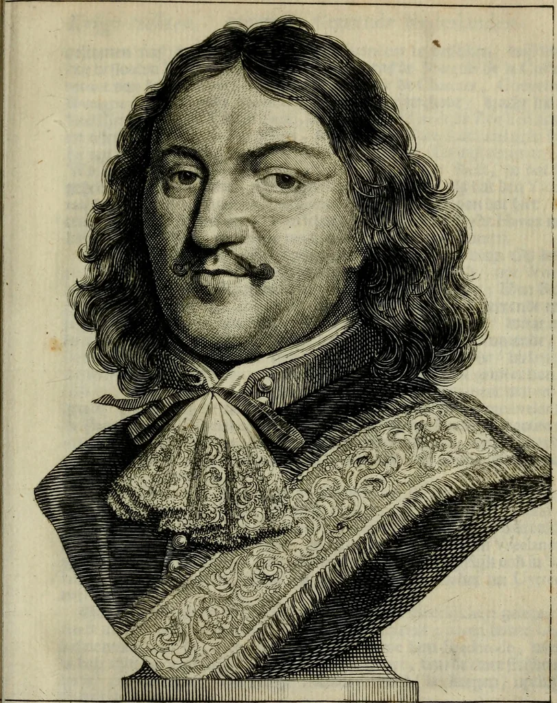 An illustration from Het ontroerde Nederlandt, door de wapenen des konings van Vrankryk : dat is een waarchtigh verhaal van den Fransen, Engelsen, Keulsen, en Munstersen oorlogh, tegen de Vereenigde Nederlanden, met desselfs binnelandtse beroerten ..., 1674, leaf 536