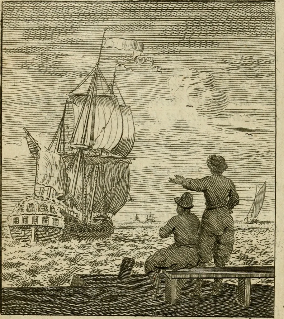 An illustration from Het overvloeijend herte, of nagelatene verzen, 1767, leaf 105