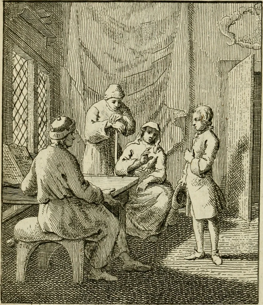 An illustration from Het overvloeijend herte, of nagelatene verzen, 1767, leaf 111