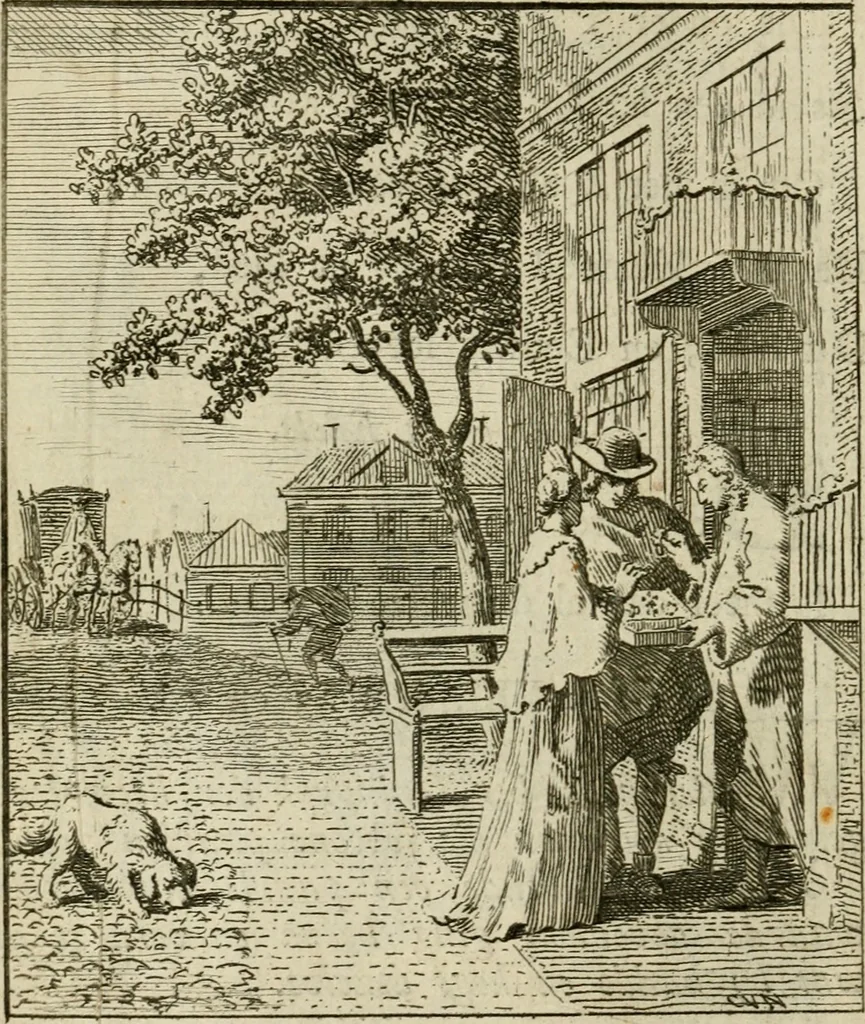 An illustration from Het overvloeijend herte, of nagelatene verzen, 1767, leaf 117