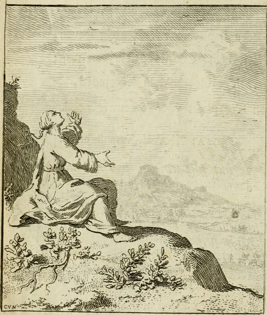 An illustration from Het overvloeijend herte, of nagelatene verzen, 1767, leaf 121
