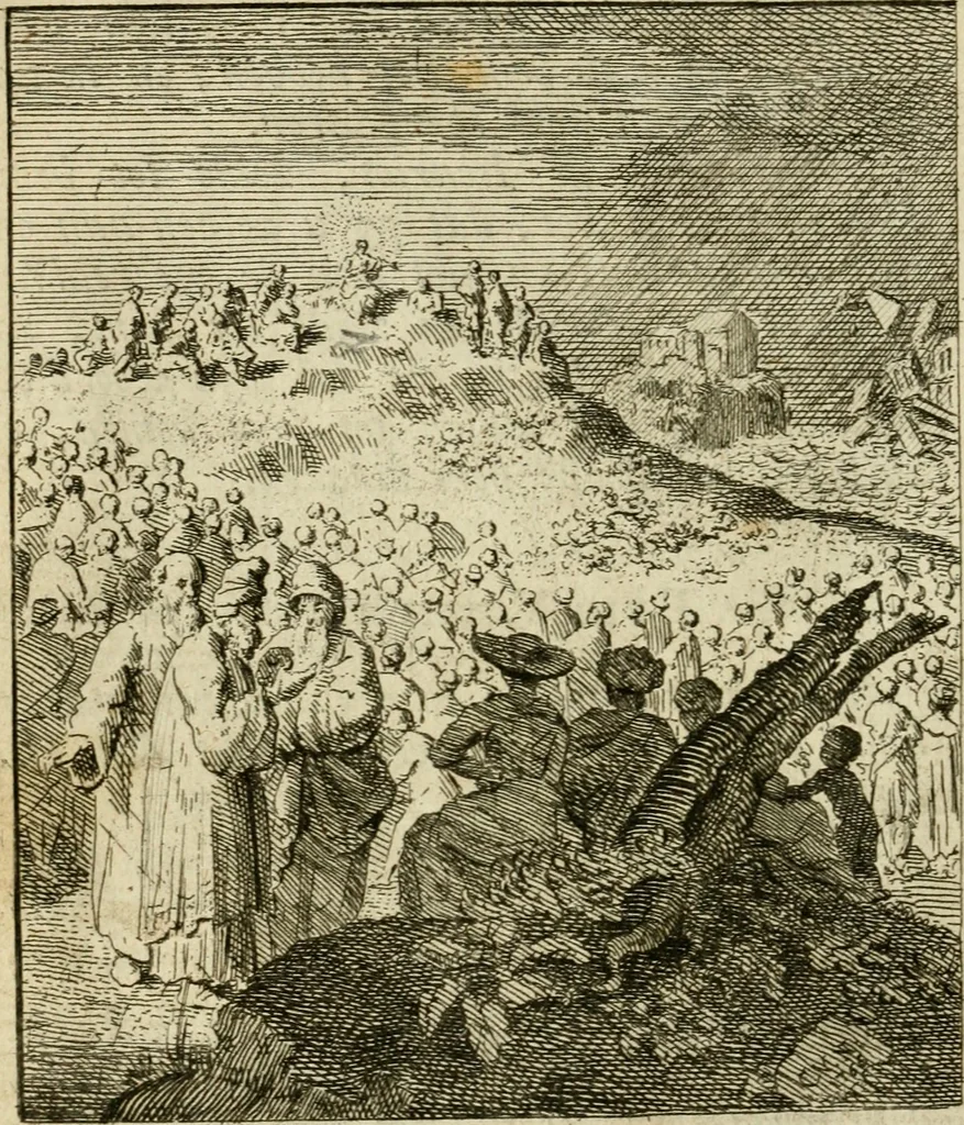 An illustration from Het overvloeijend herte, of nagelatene verzen, 1767, leaf 151