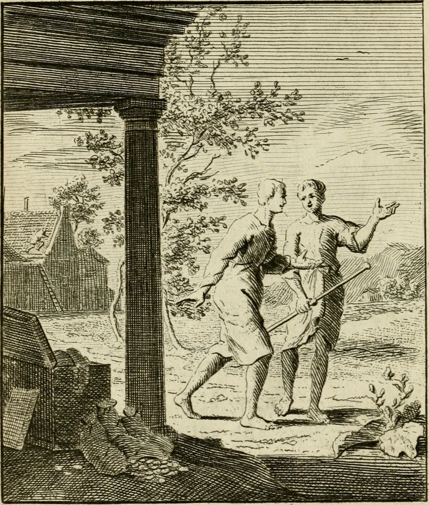 An illustration from Het overvloeijend herte, of nagelatene verzen, 1767, leaf 219