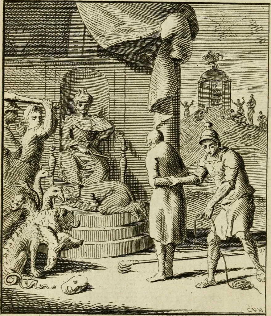 An illustration from Het overvloeijend herte, of nagelatene verzen, 1767, leaf 223