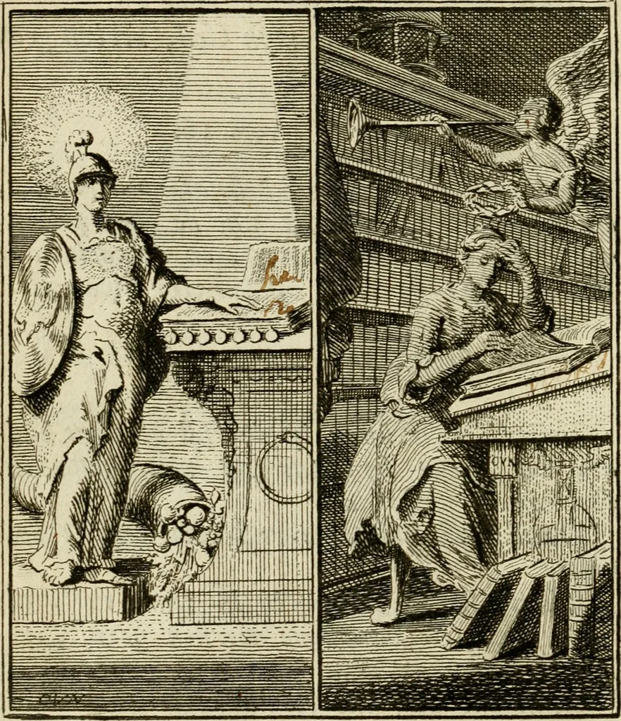 An illustration from Het overvloeijend herte, of nagelatene verzen, 1767, leaf 231