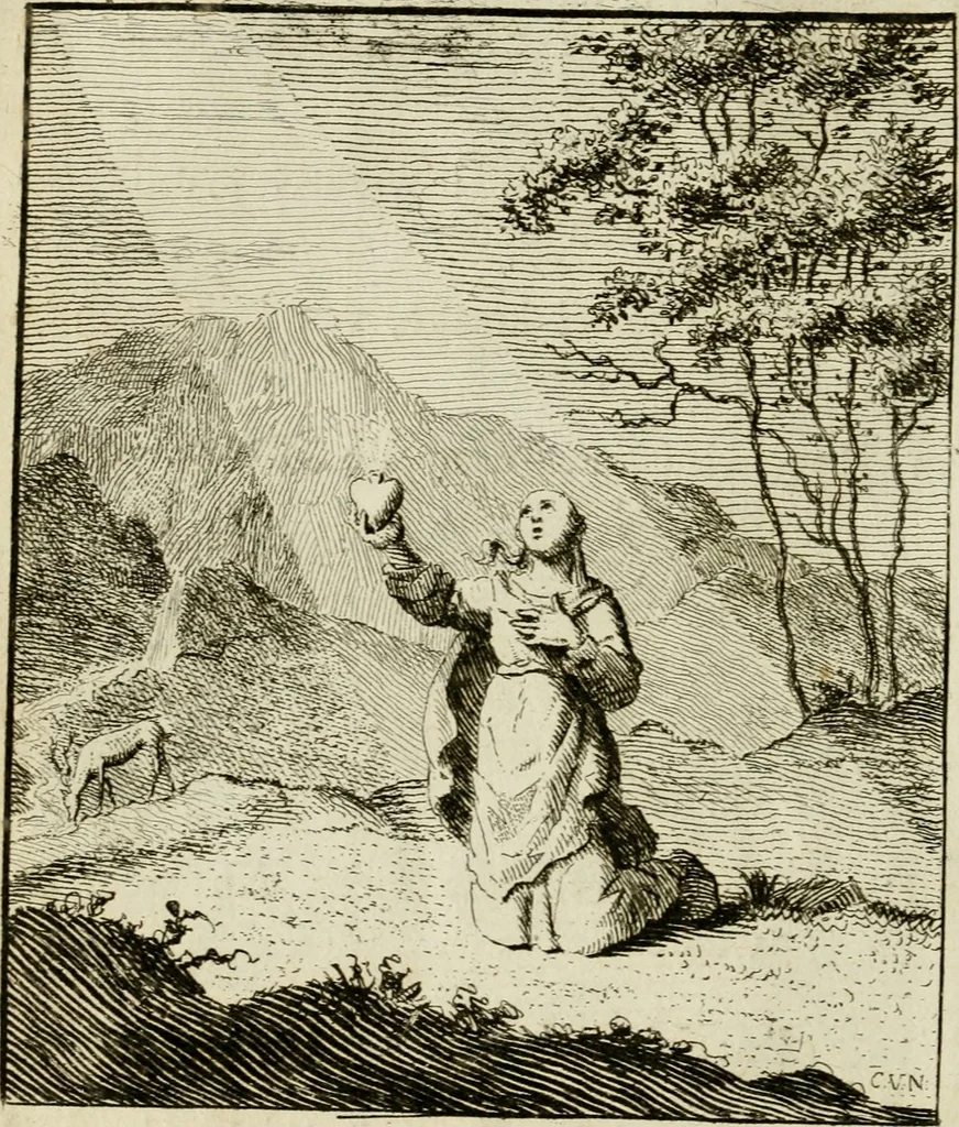 An illustration from Het overvloeijend herte, of nagelatene verzen, 1767, leaf 267
