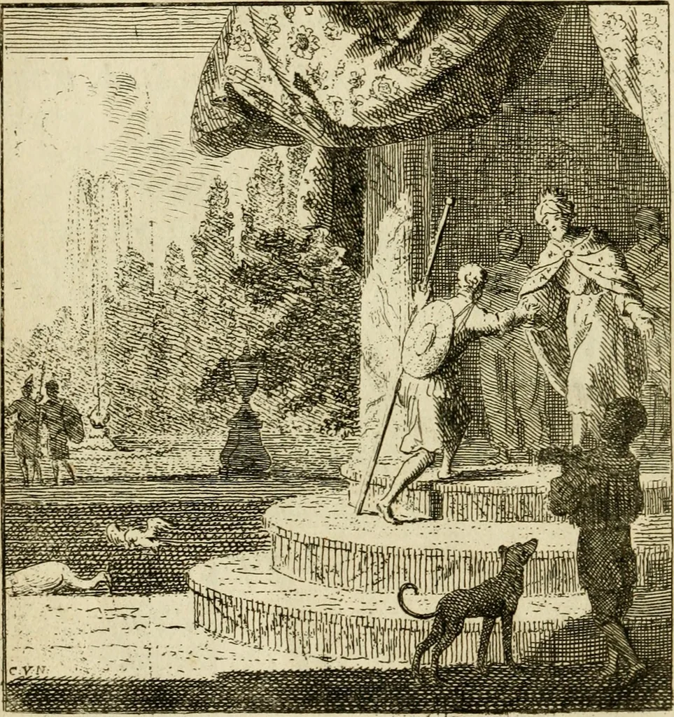 An illustration from Het overvloeijend herte, of nagelatene verzen, 1767, leaf 31