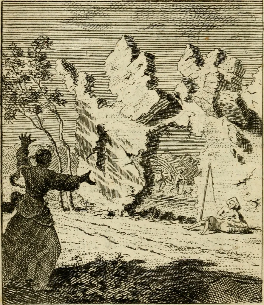An illustration from Het overvloeijend herte, of nagelatene verzen, 1767, leaf 39