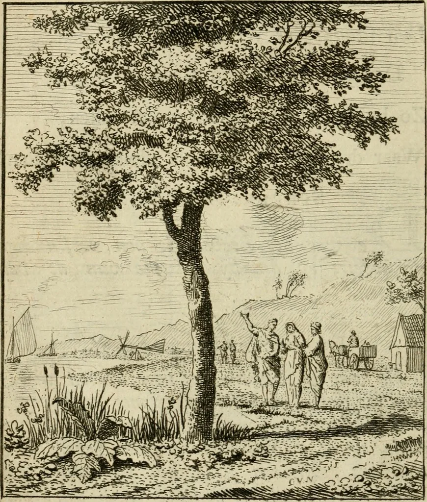 An illustration from Het overvloeijend herte, of nagelatene verzen, 1767, leaf 89