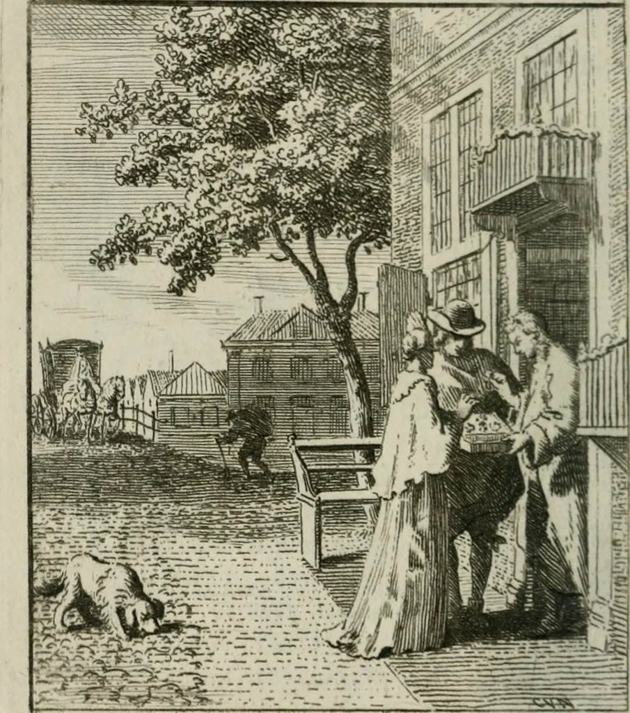 An illustration from Het Overvloeijend Herte : of Nagelatene Verzen, 1767, leaf 117
