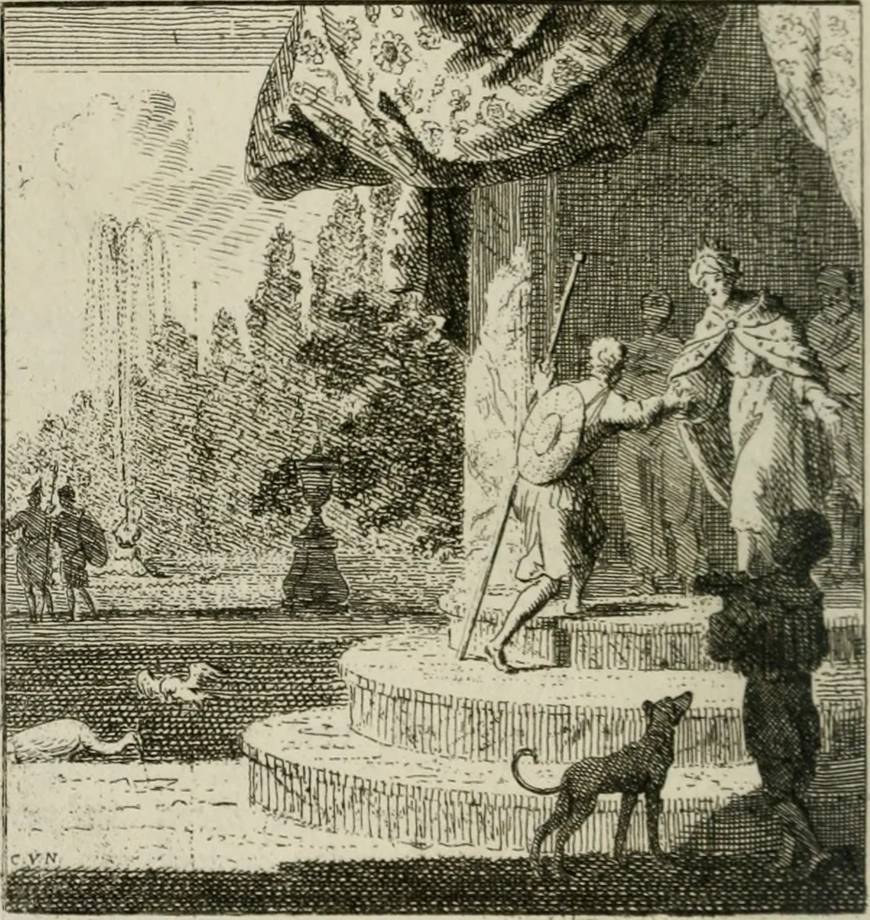 An illustration from Het Overvloeijend Herte : of Nagelatene Verzen, 1767, leaf 31