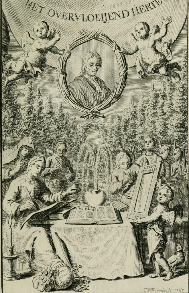 An illustration from Het Overvloeijend Herte : of Nagelatene Verzen, 1767, leaf 6
