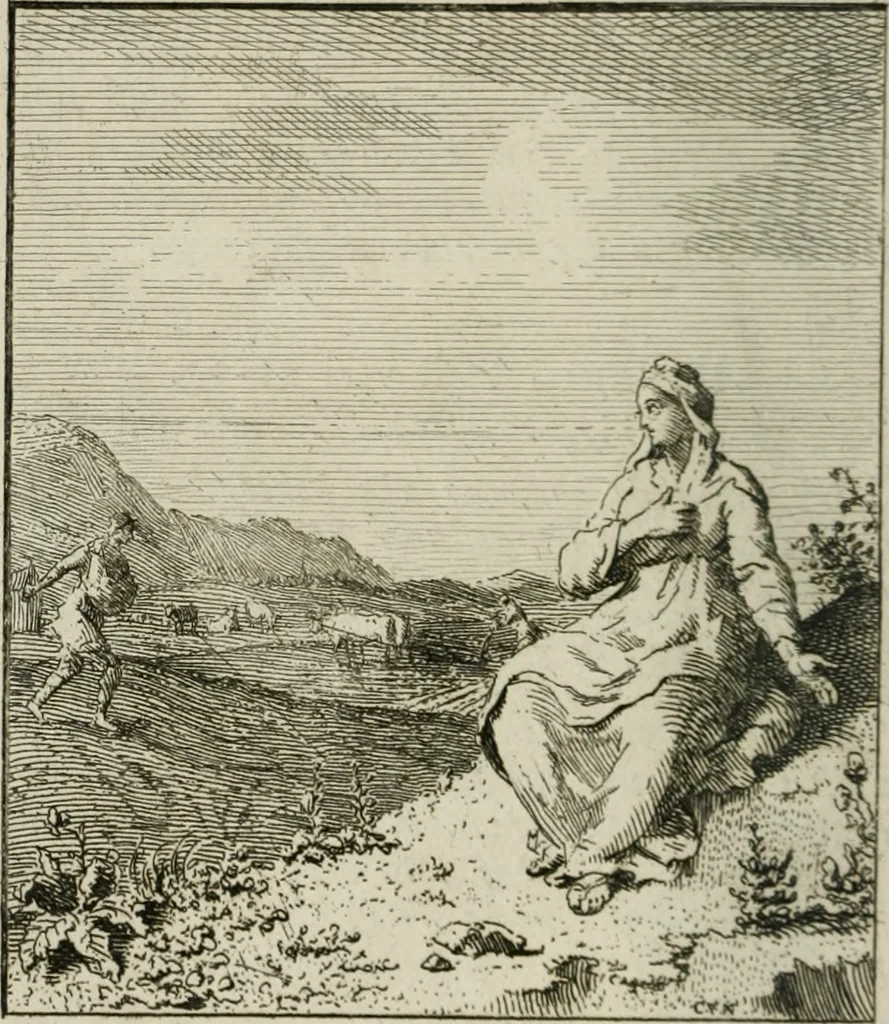An illustration from Het Overvloeijend Herte : of Nagelatene Verzen, 1767, leaf 69