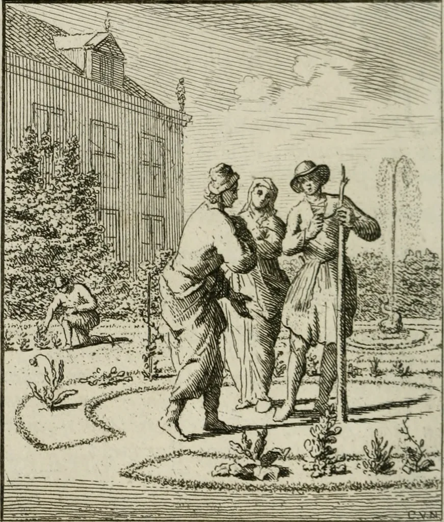 An illustration from Het Overvloeijend Herte : of Nagelatene Verzen, 1767, leaf 73