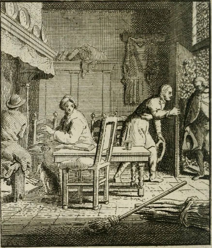 An illustration from Het Overvloeijend Herte : of Nagelatene Verzen, 1767, leaf 77