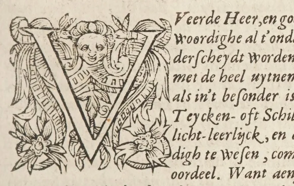An illustration from Het schilder-boeck, waerin voor eerst de leerlustighe iueght den grondt der edel vry schilderconst in verscheyden deelen wort voorghedraghen. Daer nae in dry deelen t'leuen der vermaerde doorluchtighe schilders des ouden, en nieuwen tyds. Eyntlyck d'wtlegghinghe op den Metamorphoseon Pub. Ouidij Nasonis. Oock daerbeneffens wtbeeldinghe der figueren. Alles dienstich en nut den schilders, constbeminders en dichters, oock allen staten van menschen, 1604, leaf 217