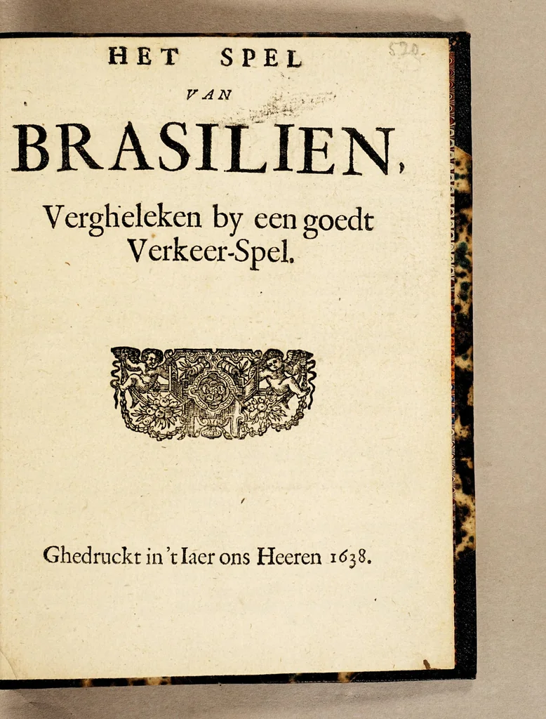 An illustration from Het spel van Brasilien, vergheleken by een goedt verkeer-spel, 1638, leaf 7
