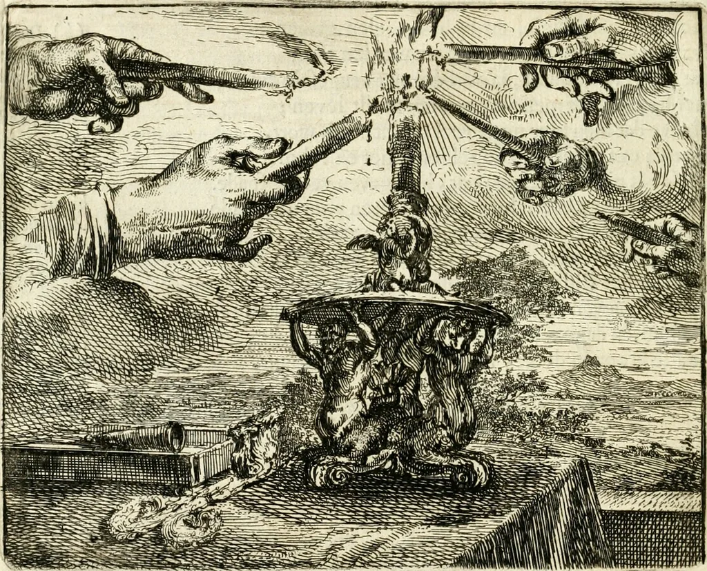 An illustration from Het voorhof der ziele : behangen met leerzaeme prenten en zinnebeelden, 1668, leaf 123