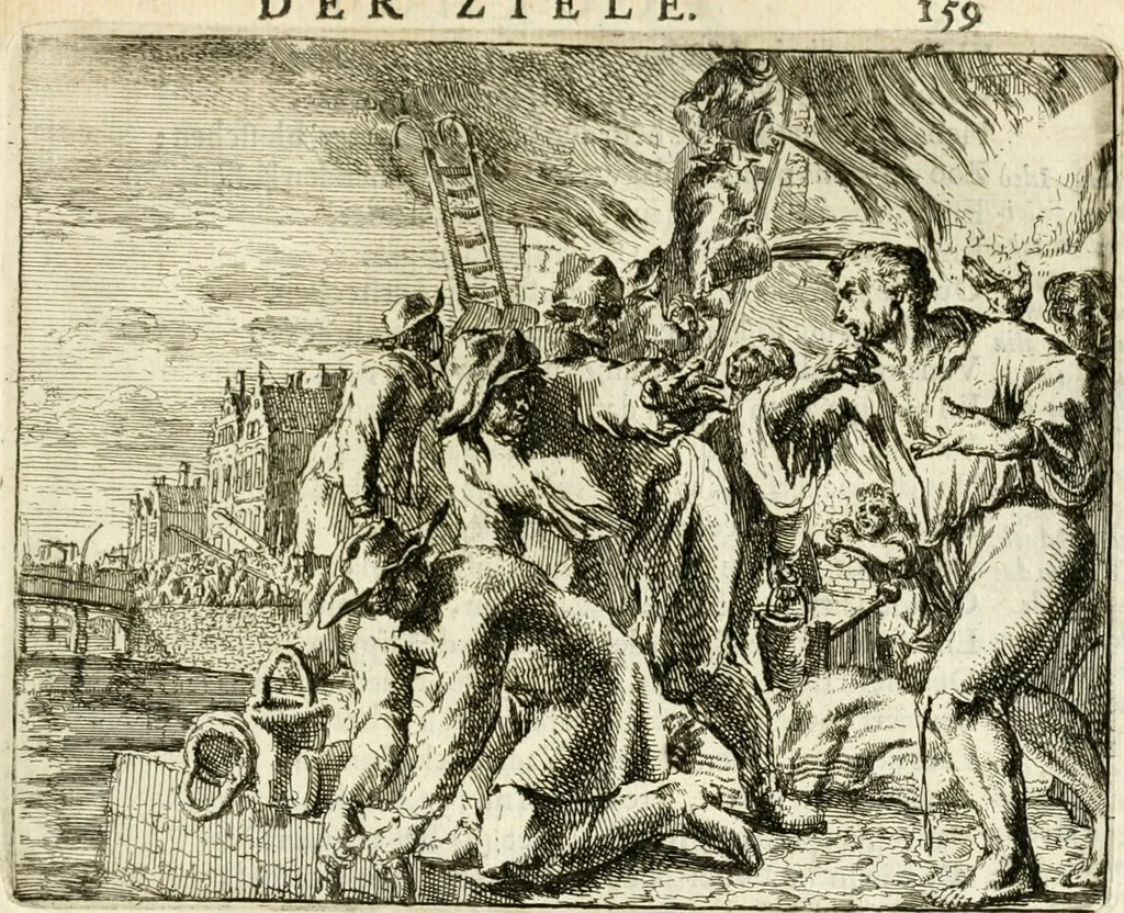An illustration from Het voorhof der ziele : behangen met leerzaeme prenten en zinnebeelden, 1668, leaf 182