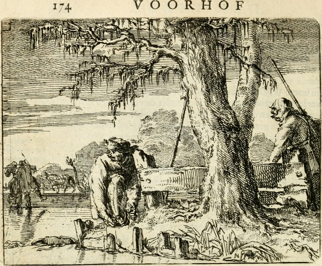 An illustration from Het voorhof der ziele : behangen met leerzaeme prenten en zinnebeelden, 1668, leaf 197