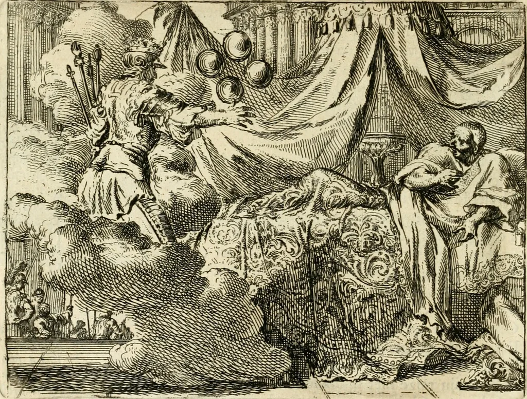 An illustration from Het voorhof der ziele : behangen met leerzaeme prenten en zinnebeelden, 1668, leaf 33