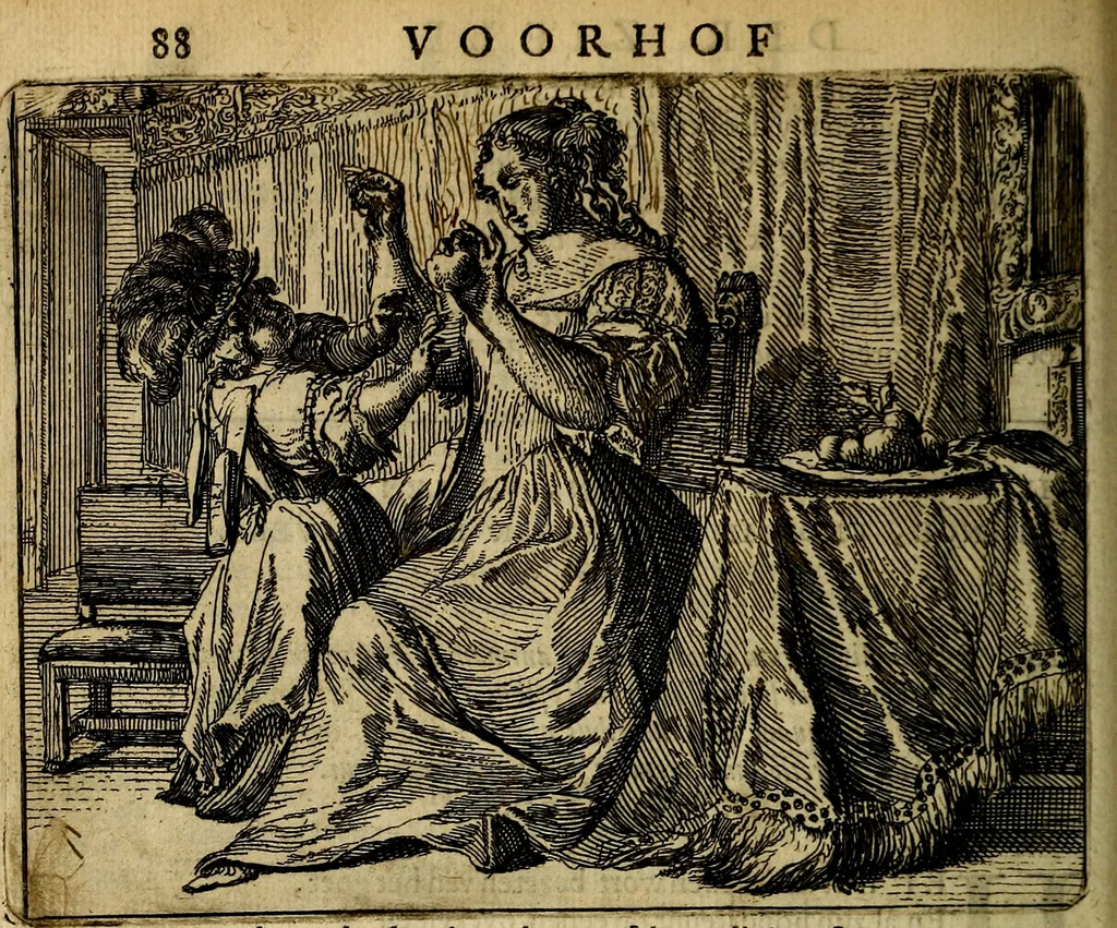 An illustration from Het voorhof der ziele, behangen met leerzaeme prenten en zinnebeelden, 1668, leaf 107