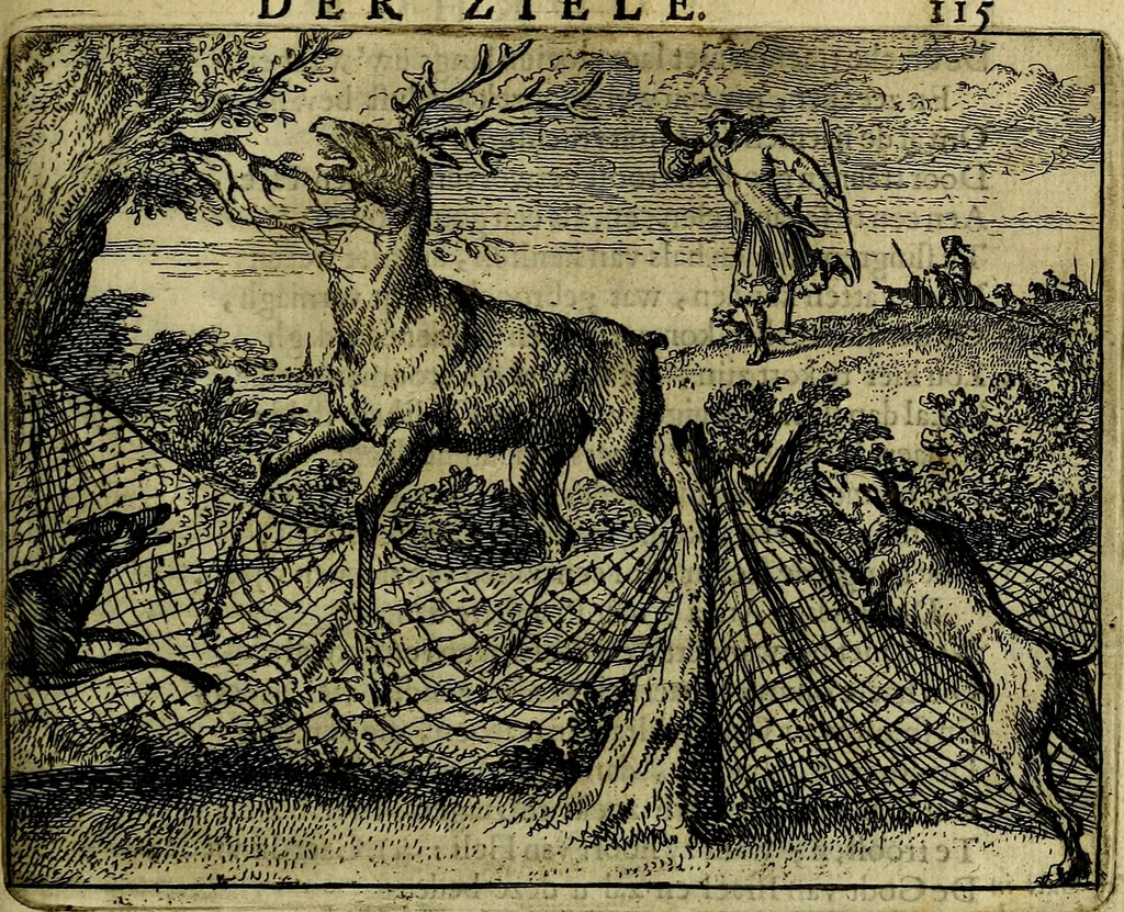An illustration from Het voorhof der ziele, behangen met leerzaeme prenten en zinnebeelden, 1668, leaf 134