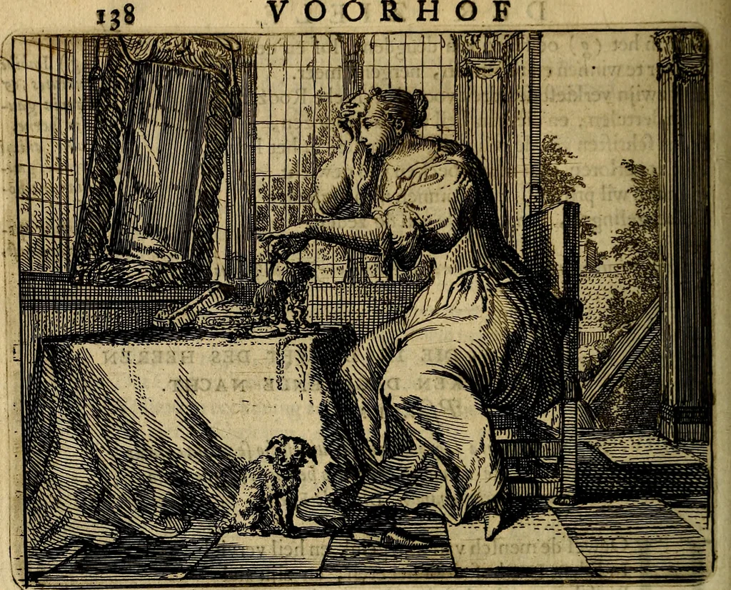 An illustration from Het voorhof der ziele, behangen met leerzaeme prenten en zinnebeelden, 1668, leaf 157
