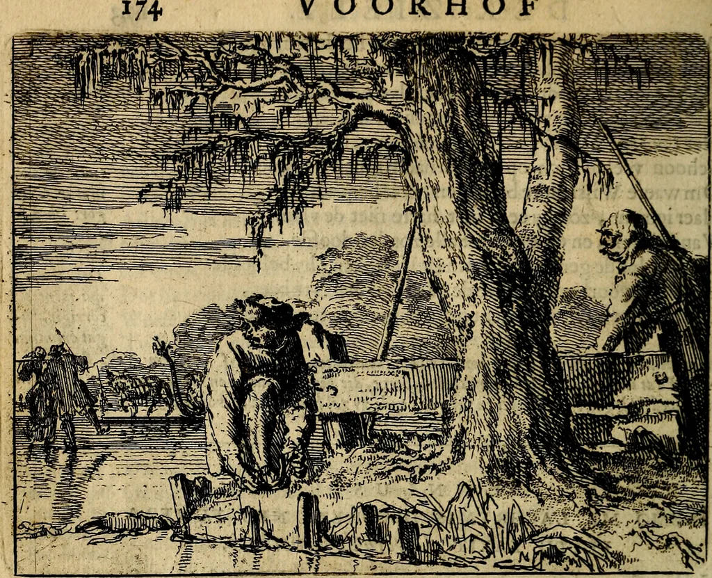 An illustration from Het voorhof der ziele, behangen met leerzaeme prenten en zinnebeelden, 1668, leaf 193
