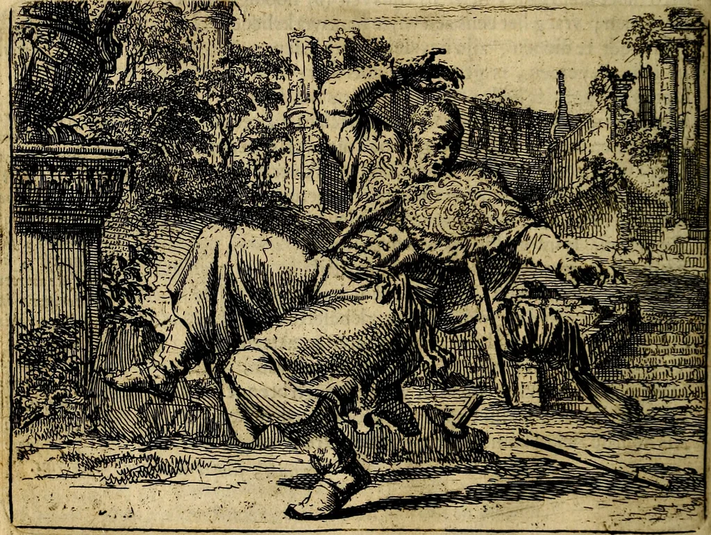 An illustration from Het voorhof der ziele, behangen met leerzaeme prenten en zinnebeelden, 1668, leaf 215