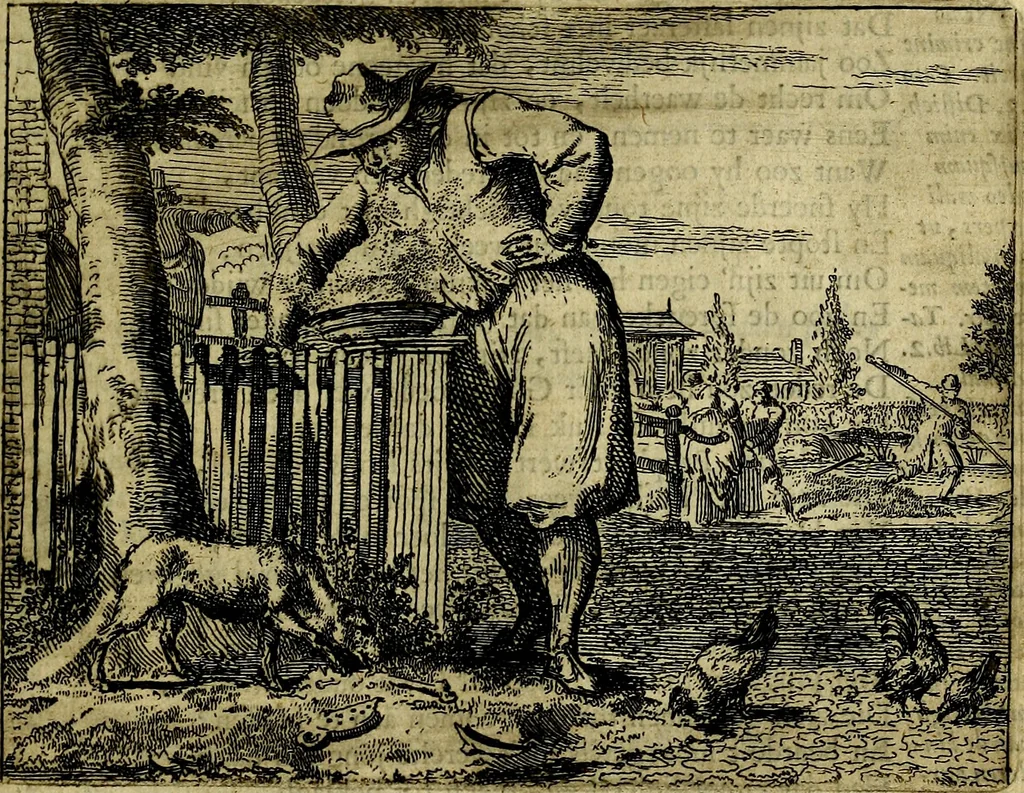 An illustration from Het voorhof der ziele, behangen met leerzaeme prenten en zinnebeelden, 1668, leaf 36