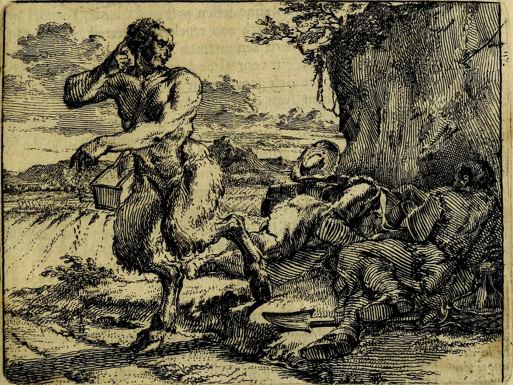 An illustration from Het voorhof der ziele, behangen met leerzaeme prenten en zinnebeelden, 1668, leaf 44
