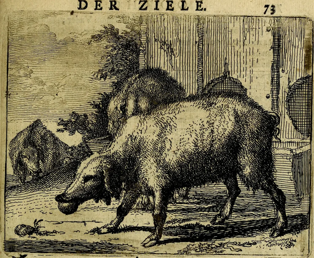 An illustration from Het voorhof der ziele, behangen met leerzaeme prenten en zinnebeelden, 1668, leaf 92