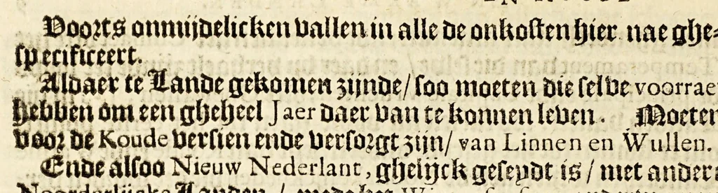 An illustration from Het waere onderscheyt tusschen koude en warme landen ... : Voor-gestelt en vergeleken met Nieu-Nederlant, als sijnde een koudt landt en Guajana sijnde een warm landt, en beyde gelegen in America, doch onder een besonder climaet, en dat by gelegentheyt van de bevolckinge dewelcke tegenwoordig in beyde die gewesten wort gedaen. ..., 1659, leaf 36