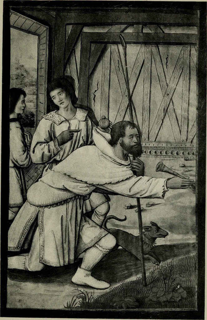 An illustration from Heures dites de Henri IV; reproduction réduite des 60 peintures du manuscrit latin 1171 de la Bibliothèque nationale, 1908, leaf 54