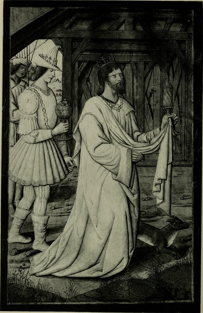 An illustration from Heures dites de Henri IV; reproduction réduite des 60 peintures du manuscrit latin 1171 de la Bibliothèque nationale, 1908, leaf 63