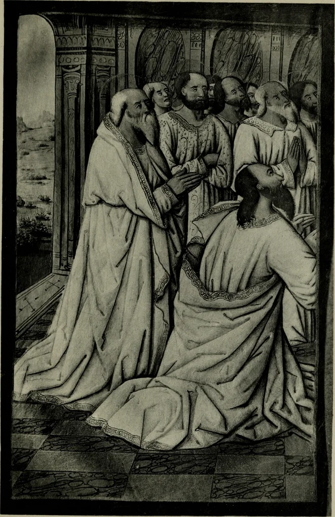 An illustration from Heures dites de Henri IV; reproduction réduite des 60 peintures du manuscrit latin 1171 de la Bibliothèque nationale, 1908, leaf 82