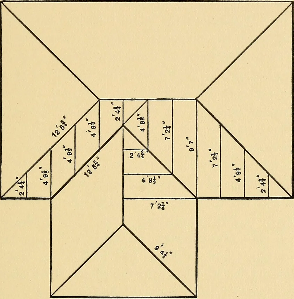 An illustration from Hicks' builders' guide : comprising an easy, practical system of estimating material and labor for carpenters, contractors and builders .., 1910, leaf 147