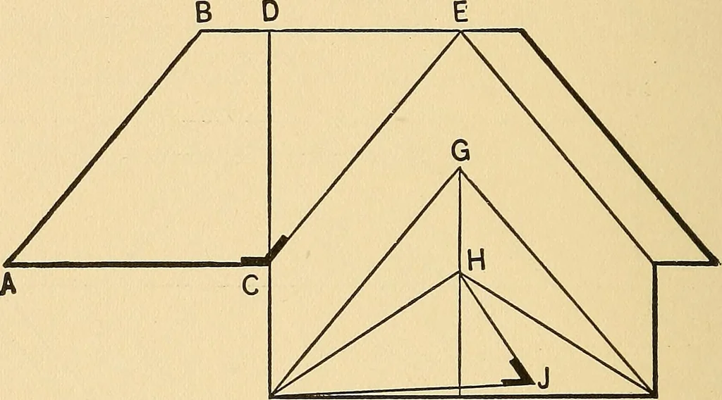 An illustration from Hicks' builders' guide : comprising an easy, practical system of estimating material and labor for carpenters, contractors and builders .., 1910, leaf 158