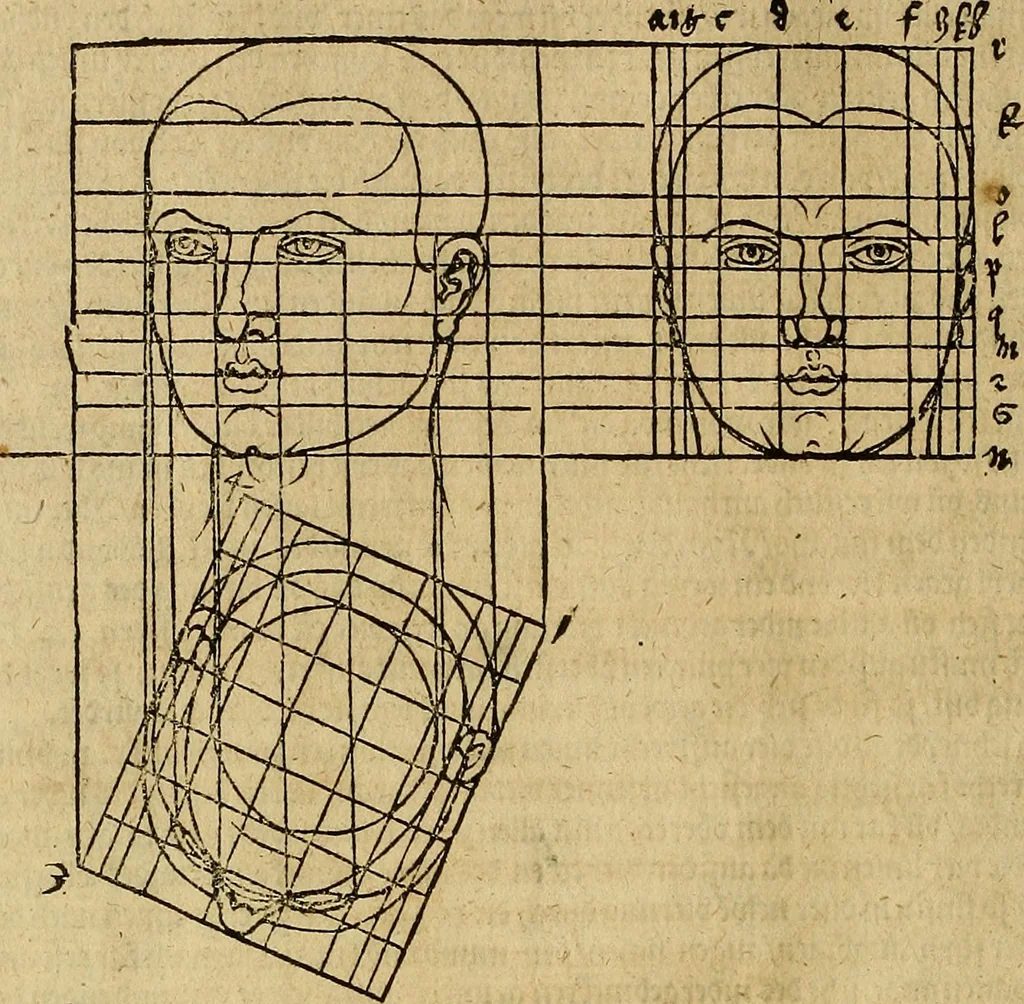 An illustration from Hierinn sind begriffen vier Bucher von menschlicher Proportion durch Albrechten Durer von Nurerberg [sic.] erfunden und beschuben zu nutz allen denen so zu diser kunst lieb tragen, 1528, leaf 211