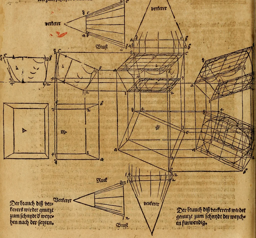 An illustration from Hierinn sind begriffen vier Bucher von menschlicher Proportion durch Albrechten Durer von Nurerberg [sic.] erfunden und beschuben zu nutz allen denen so zu diser kunst lieb tragen, 1528, leaf 229