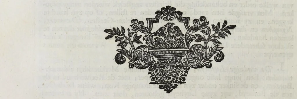 An illustration from Hieroglyphica of Merkbeelden der oude volkeren : namentlyk Egyptenaren, Chaldeeuwen, Feniciers, Joden, Grieken, Romeynen, enz. : nevens een omstandig bericht van het verval en voortkruypende verbastering der godsdiensten door verscheyde eeuwen : en eyndelyk de hervorming, tot op deze tyden toe vervolgt : in LXIII. hoofdstukken, en zoo veele kopere print-blaaden, 1735, leaf 64
