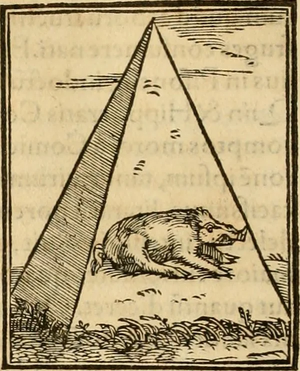 An illustration from Hieroglyphica, sive, De sacris Aegyptiorvm aliarvmqve gentivm literis commentarij, 1575, leaf 141