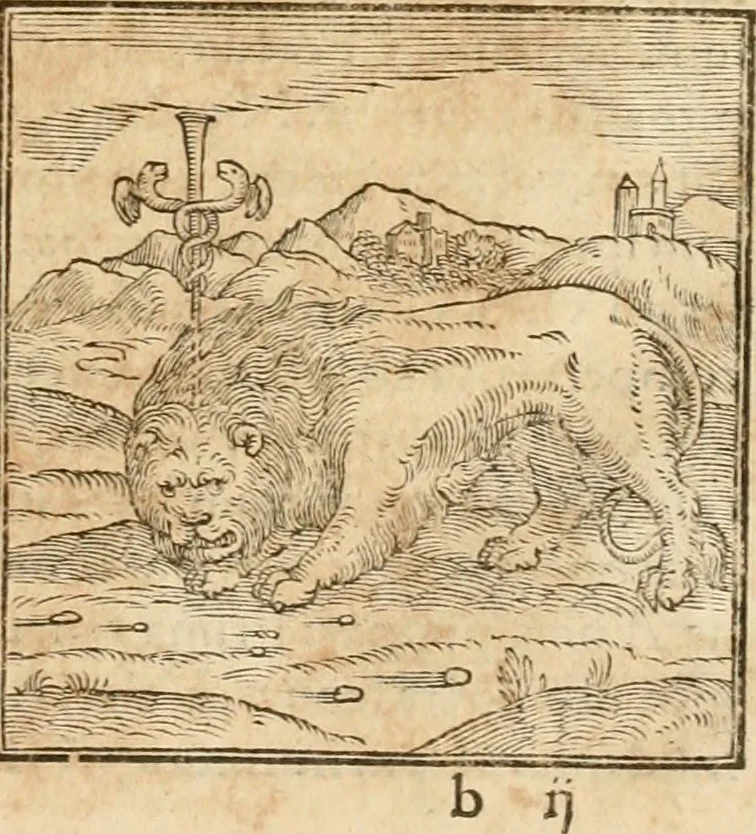 An illustration from Hieroglyphica, sive, De sacris Aegyptiorvm aliarvmqve gentivm literis commentarij, 1575, leaf 36