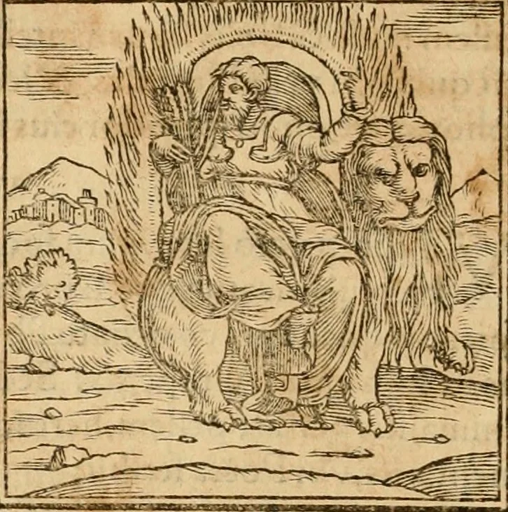 An illustration from Hieroglyphica, sive, De sacris Aegyptiorvm aliarvmqve gentivm literis commentarij, 1575, leaf 37