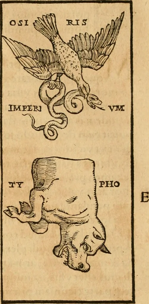 An illustration from Hieroglyphica, sive, De sacris Aegyptiorvm aliarvmqve gentivm literis commentarij, 1575, leaf 425