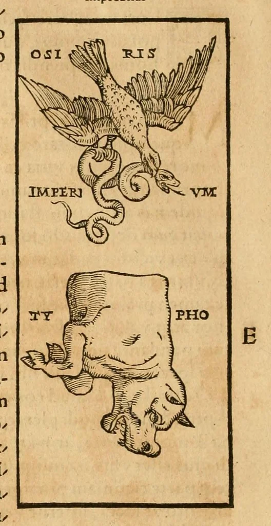 An illustration from Hieroglyphica, sive, De sacris Aegyptiorvm aliarvmqve gentivm literis commentarij, 1575, leaf 426