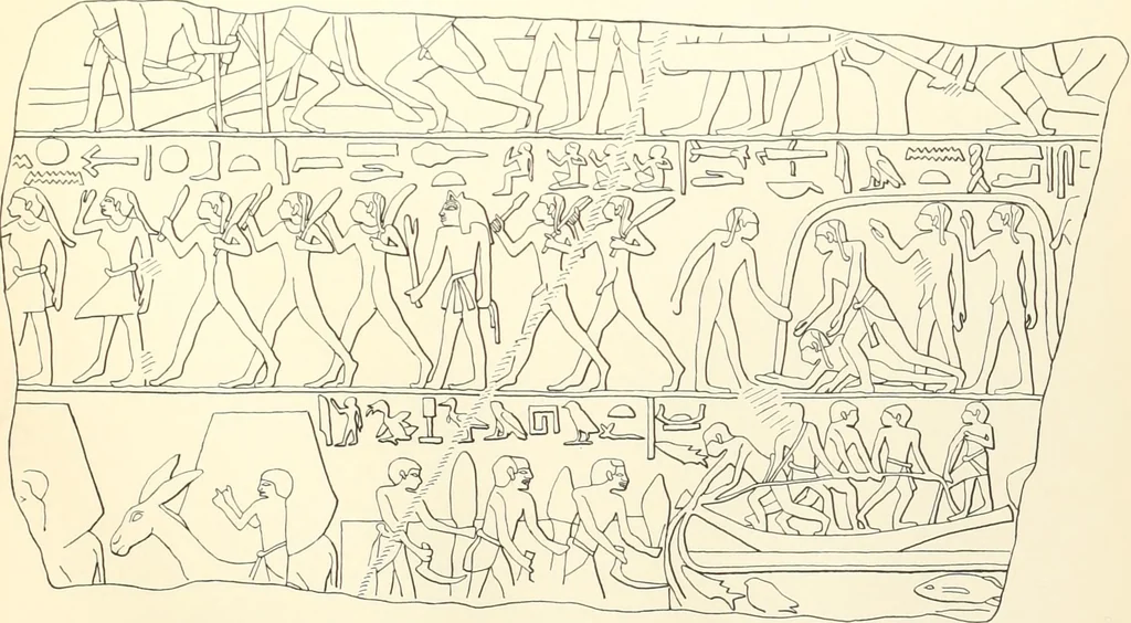 An illustration from Hieroglyphic texts from Egyptian stelae, etc, 1911, leaf 107