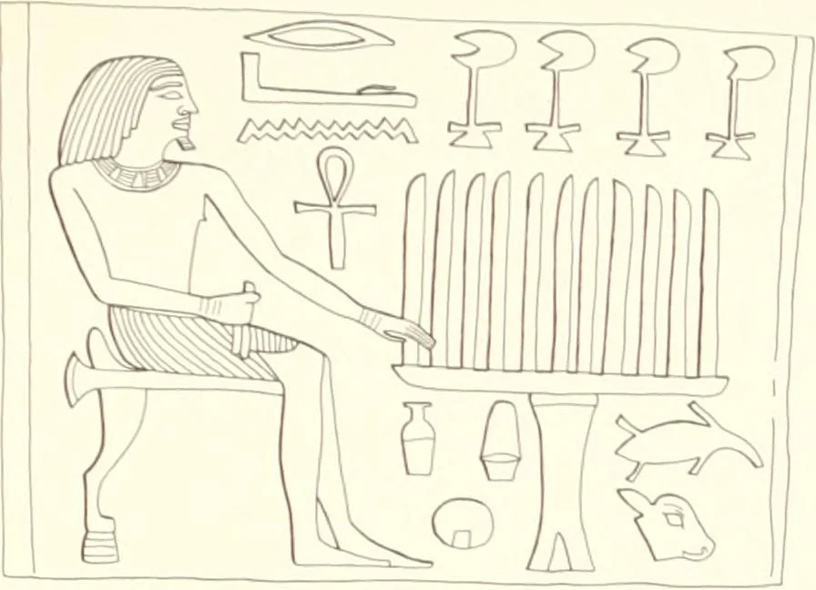 An illustration from Hieroglyphic texts from Egyptian stelae, etc, 1911, leaf 109